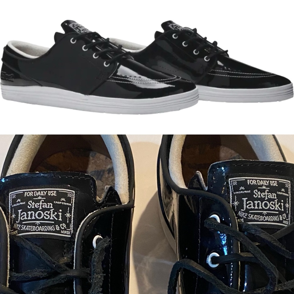 Nike x Stefan Janoski Black Patent Men's Sneaker. EUC